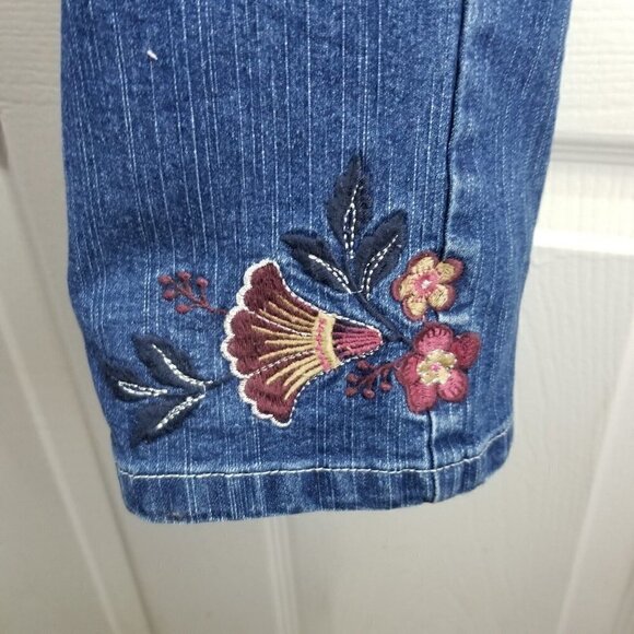 RUBY RD WOMEN JEANS EMBROIDERED ANKLE DESIGN  14 High Rise Medium WASH - Picture 4 of 9